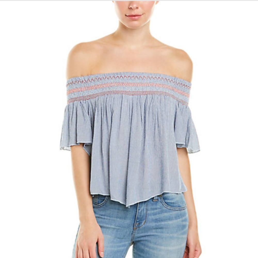 NWT Elan Striped Off the Shoulder Top